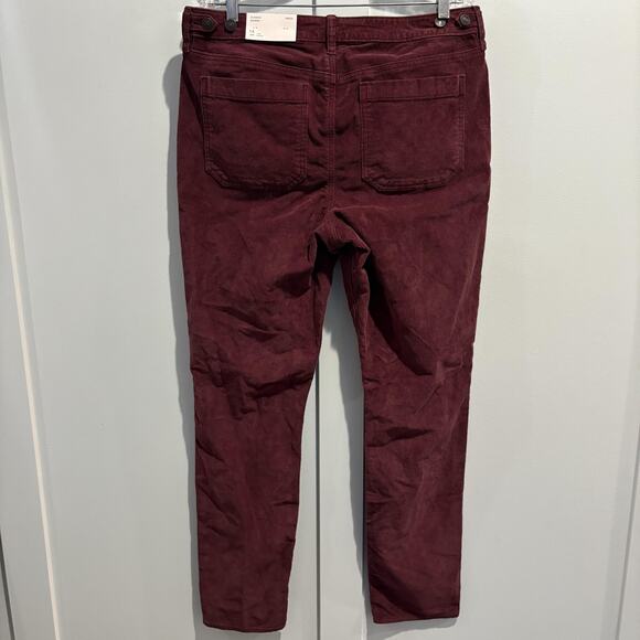 NWT American Eagle Pants Womens 14 Long Tall Burgundy Corduroy Stretch Skinny - Picture 9 of 16